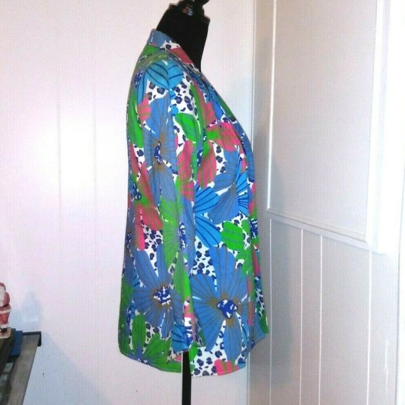 womens Multicolor Jacket ART-TO-WEAR Boho Open front Floral Harve Benard - Picture 4 of 8